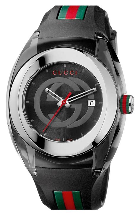 men's gucci watches with rubber band|Gucci watch with interchangeable bands.